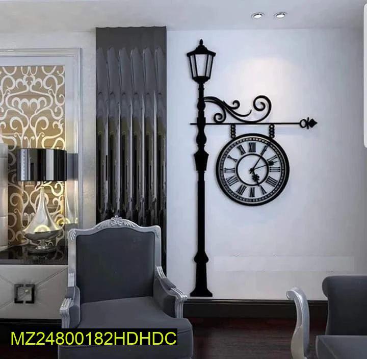 Street Lamp Design Laminated Sheet Wall Clock – Vintage Charm for Modern Walls