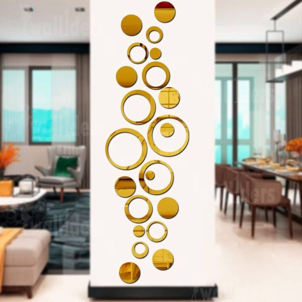 Acrylic Ring Mirror Wall Decor – Modern & Lightweight Home Decoration