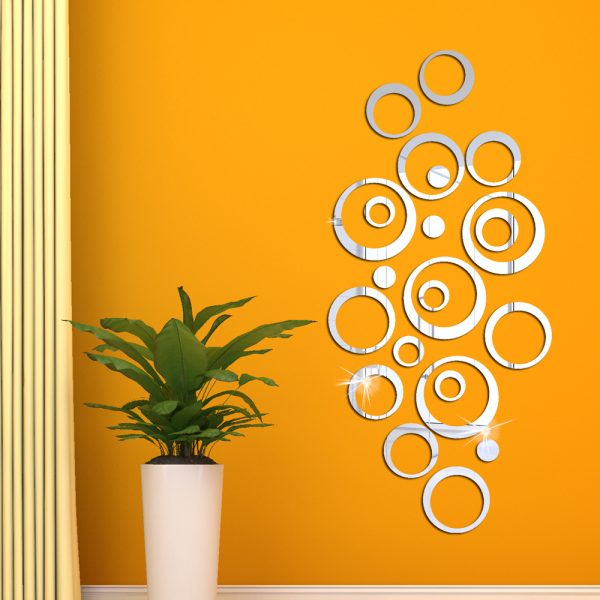 Acrylic Ring Mirror Wall Decor – Modern & Lightweight Home Decoration