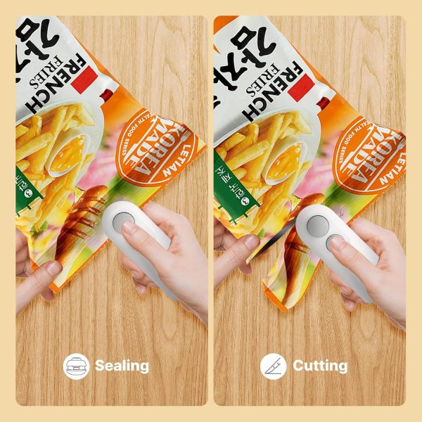 2-in-1 Heat Sealing & Cutting Machine – USB Rechargeable Food Sealer