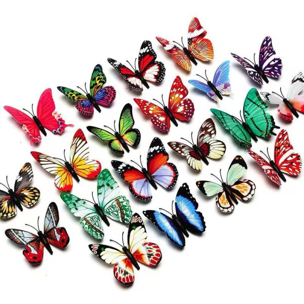 Pack of 6 – 3D Simulation Butterfly Fridge Magnets & Wall Decor (Random Design)