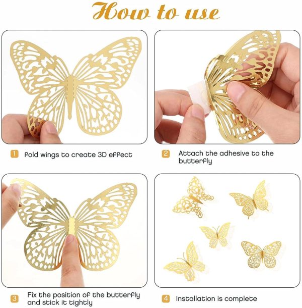 3D Hollow Butterfly Wall Stickers – Kids Room & Home Decoration DIY