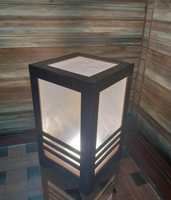 Modern Design 3D Laser Cut Wooden Table Lamp – Artistic Lighting for Elegant Spaces