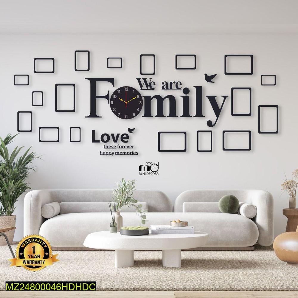 Family Wall Hanging Clock with Frames – Time & Memories in One Frame