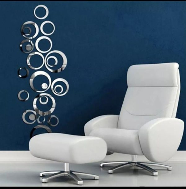 24 Pcs Acrylic Mirror 3D Wall Stickers – Modern Home & Living Room Decor