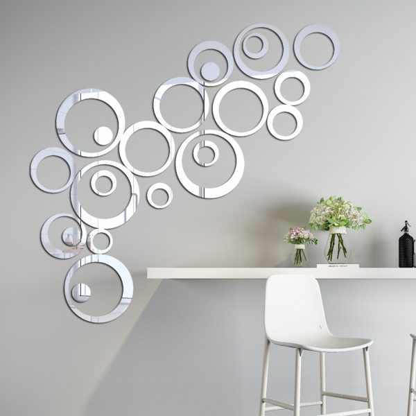 Acrylic Ring Mirror Wall Decor – Modern & Lightweight Home Decoration