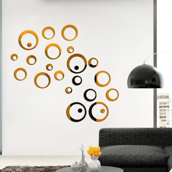Acrylic Ring Mirror Wall Decor – Modern & Lightweight Home Decoration