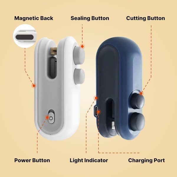 2-in-1 Heat Sealing &amp; Cutting Machine – USB Rechargeable Food Sealer