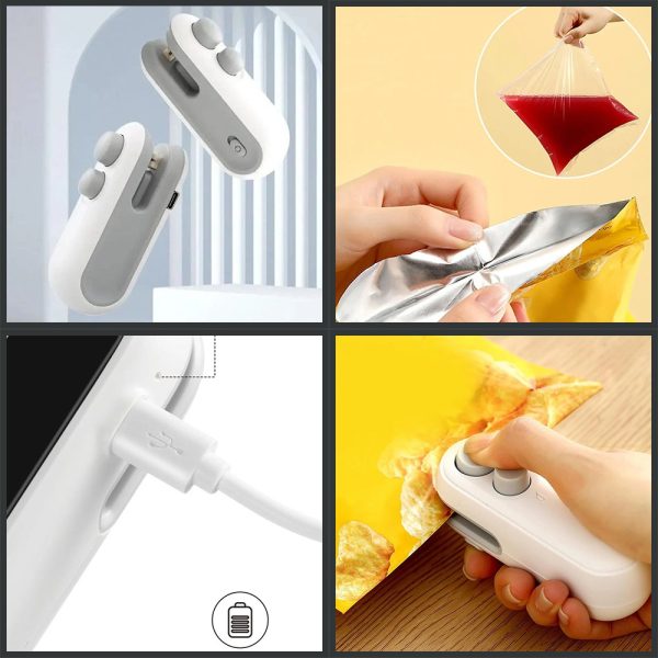 2-in-1 Heat Sealing &amp; Cutting Machine – USB Rechargeable Food Sealer