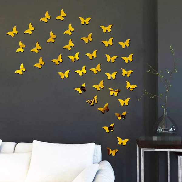 Pack of 30 – 3D Acrylic Butterfly Wall Decoration Stickers for Home & Bedrooms