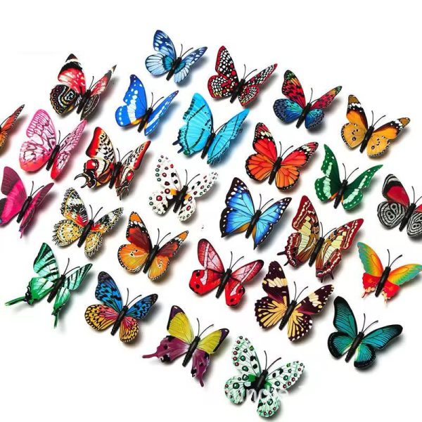 Pack of 6 – 3D Simulation Butterfly Fridge Magnets & Wall Decor (Random Design)