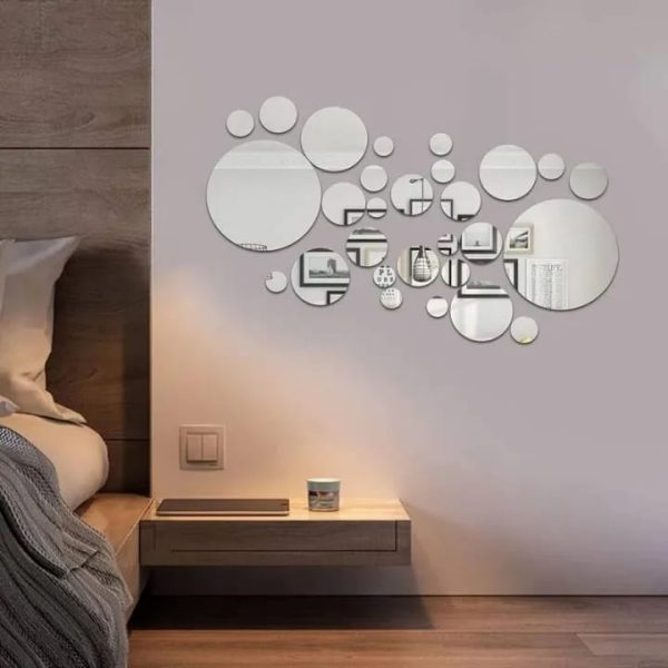 Round Shape Acrylic Ring Mirror Wall Decor – Modern & Stylish Wall Art